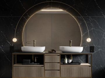 MOON/HALF MOON - Wall-mounted mirror with integrated lighting by MOMA Design - view 2